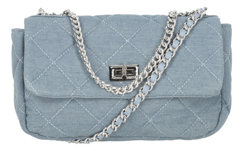 Bolso Mujer Crossbody Color Mezclilla 855-32 Azul Acero Lisa Azul Acero