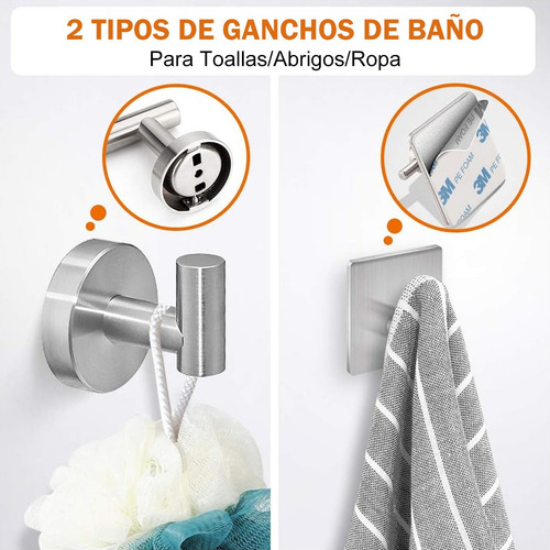 Set De 5 Accesorios Para Baño Acero Inoxidable