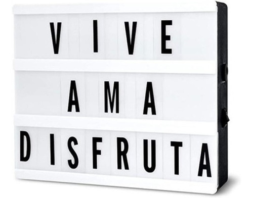 Imagen 2 de 3 de Lampara Letrero Luminoso Led Light Box Letras Cinema Usb.