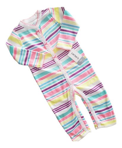 Pijama Enterito De Algodón Carters Rayas Colores 9 Meses