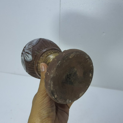 Imagem 9 de 9 de Vaso Copo Pilão Madeira Esculpido Antigo 17x11cm 550g Raro