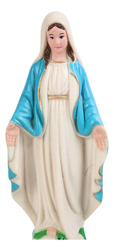 4 Figura De La Santísima Virgen María, 10cm Abrigo Azul