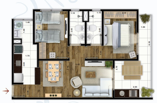 Imagem 14 de 15 de Apartamento 3 Dormitórios 100 Metros Da Praia Em Itanhaém - 0089
