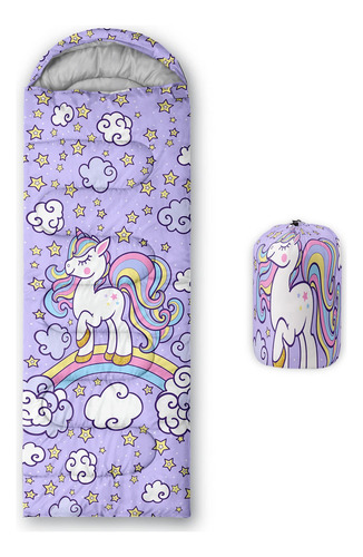 Saco De Dormir Unicornio Ligero Y Cálido Para Niños Y Niñas B-unicornio Ubicación De La Cremallera