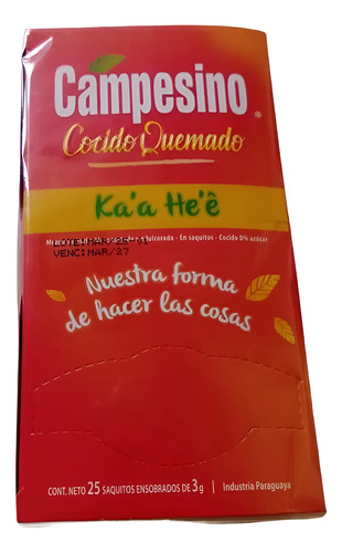 Mate Cocido Quemado Campesino-ka'a He'é(endulzante Natural)