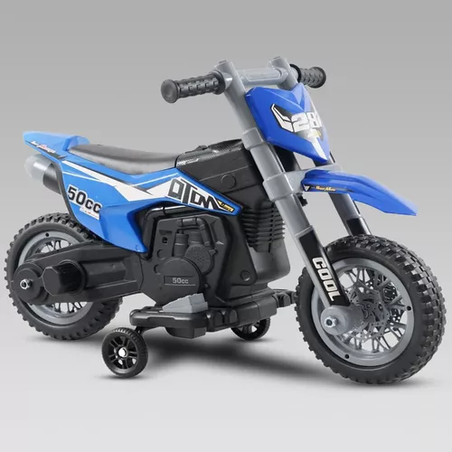 Moto Elétrica Infantil Cross Até 25kg Som 2-3 Km/h Importway Cor Azul