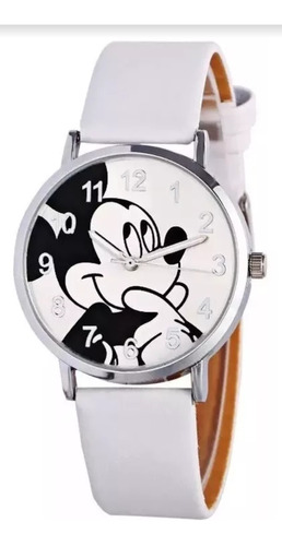 Reloj Ratón Mickey, Color Blanco Negro Y Rojo.