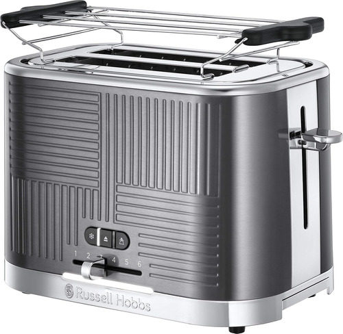 Russell Hobbs Tostadora Geo Steel - 2 Ranuras Cortas Y Ancha