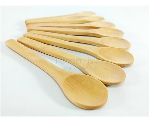 Imagen 5 de 7 de Cuchara De Madera De Bambú X 10