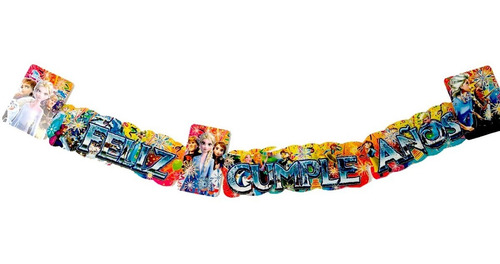 Frozen Letrero Cumpleaños Banner Banda 1.50 De Largo Frozen