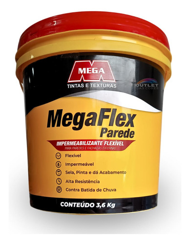 Tinta Impermeabilizante Total Mega 3,6 Premium Plus Acabamento Fosco Cor Branco