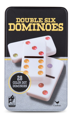 Juego De Domino Doble Seis Cardinal De Colores Estuche Metal
