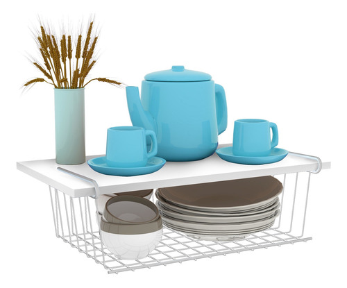 Kit Organizador Armário Cozinha Xícara Panela Prato Aço 7 Un