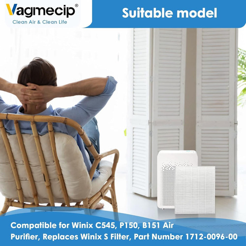4pack Filtros Hepa De Reemplazo C545 Compatible Purific...
