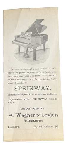 Programa Conciertos Piano Teatro Degollado Antiguo 1921 (Usado)