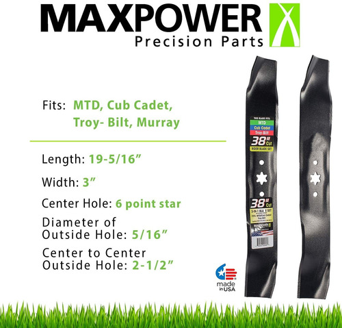Maxpower 561531b Cuchillas Para Cortacésped, 742-0610, 742-0