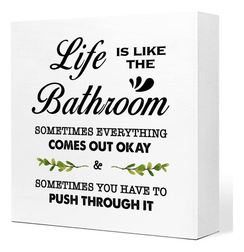 Letrero Madera Texto Ingl  Life Is Like The Bath  Para Casa