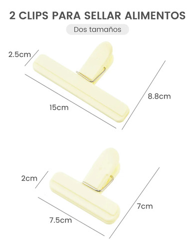 Cuchara De 12 Cucharas, 2 Clips Para Sellar Alimentos