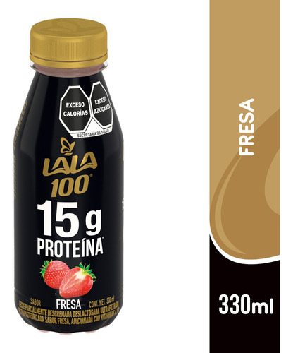 Lala 100 Leche Sin Lactosa Sabor Fresa. 20 Pzas De 330 Ml