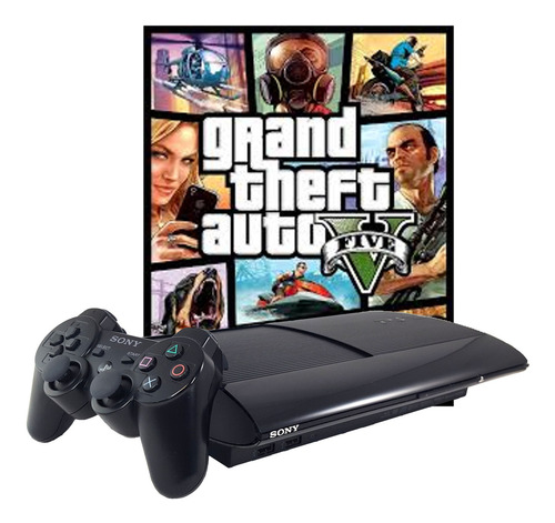 Sony PlayStation 3 Super Slim 250GB Grand Theft Auto V  color charcoal black