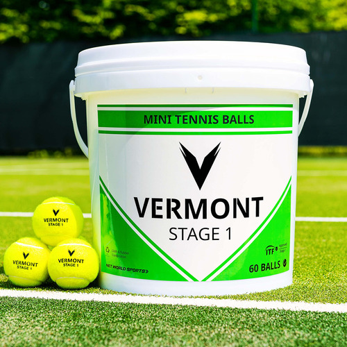 Vermont Verde Etapa Pelota Tenis Itf Aprobado 60-ball Cubeta