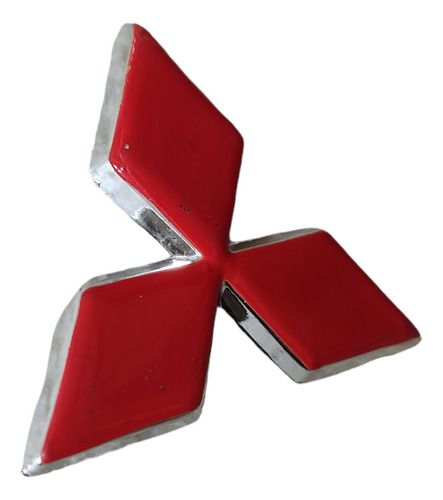 Emblema Logo Simbolo Rojo Cromado Mitsubishi 3,5cm