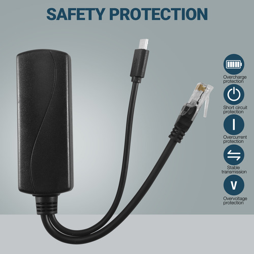 Divisor Micro Usb Poe De 48 V A 5v2a/3 A, Fuente De Alimenta