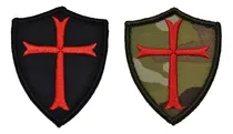 Comprar 2 Parches Bordados Escudo De Cruz Templario Parches De ...