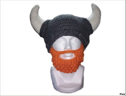 Gorro Tejido A Crochet De Vikingo, Todas Las Tallas 