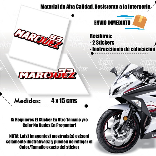Par Calcomania Sticker 93 Marquez Efx Moto Ss