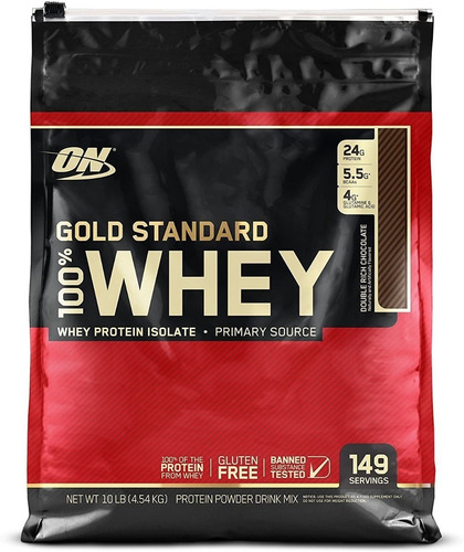 Suplemento en polvo Optimum Nutrition Proteína Gold Standard 100% Whey proteína sabor vanilla ice cream en bolsa de 4.54kg