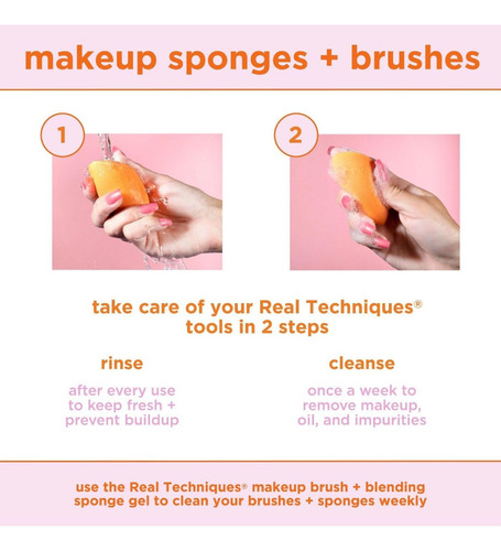 Real Techniques Kit Brochas Y Esponjas Everyday Essentials C Rosados