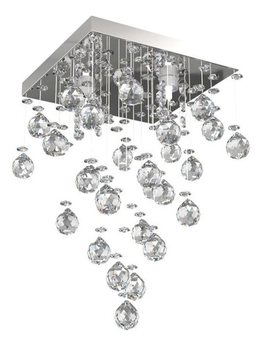 Lustre Plafon Cristal Legitimo 21cm Lavabo Quarto Hall 301 Estrutura Cromado 110v/220v