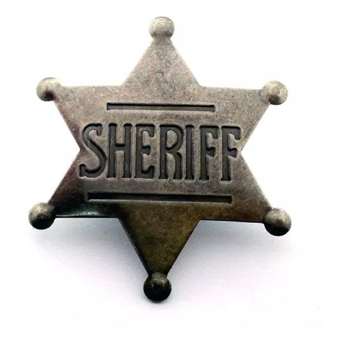 Insignia Piocha Metálica Sheriff Estrella 6 Puntas 