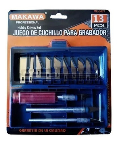 Set Bisturi - Cuchillos Cartoneros 13 Piezas Makawa