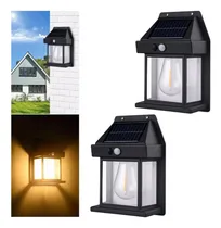 Comprar Set X2 Foco Solar Led Aplique Decoracion Fotocelula Sensor