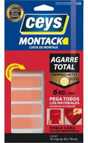 Cinta De Montaje Precortada 48x19mm Ceys Montack