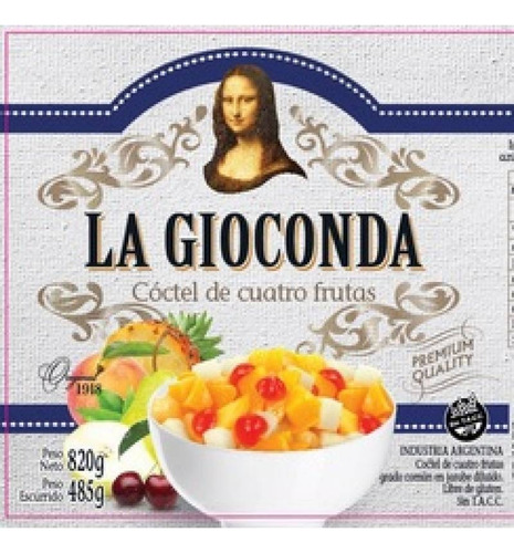 Coctel La Gioconda 4 Frutas Lata 820g Pack 4 Unid