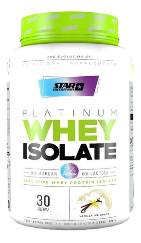 Suplemento en polvo Star Nutrition  isolate Platinum Whey Isolate proteínas sabor vainilla cream en pote de 907mL