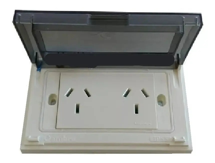 Tapa Y Bastidor Estanco Con Toma Doble Ip55 Cambre Color Blanco