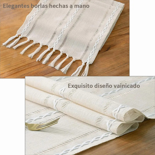 Camino De Mesa Hueco Clásico Blanco Hecho A Mano De 2,4 M