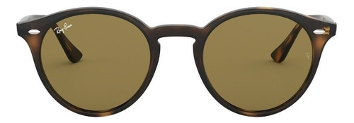 Óculos de sol Ray-Ban Round RB2180 Standard Armação e Haste de Propionato cor Polished Tortoise Brown de Plástico clássica