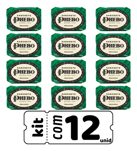 Sabonete Phebo Amazônia 90g Kit C/12 (oferta)