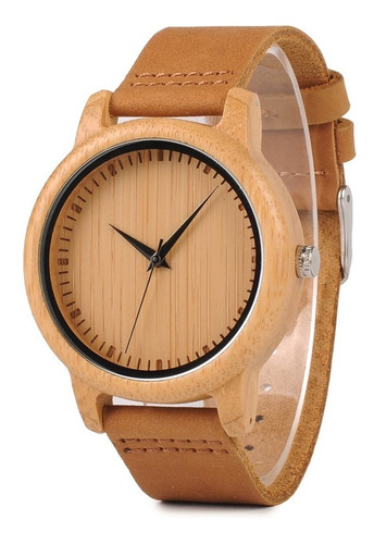 Reloj De Madera Bobo Bird Bambú 38 Mm Con Caja