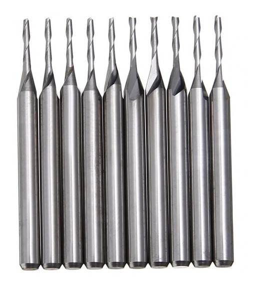 End Mill for PCB Machine Pack of 10 DBoyun 1.5MM Carbide End Milling Cutter,CNC Router Bits 