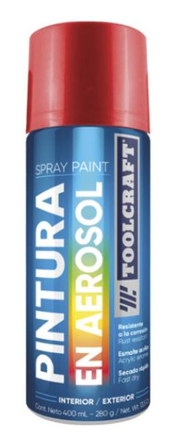 Pintura Aerosol Rojo Metalizado Toolcraft 400 Ml