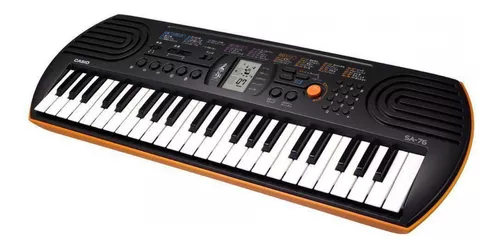 Teclado Casio Infantil Sa 76 Laranja 44 Teclas Com Fonte