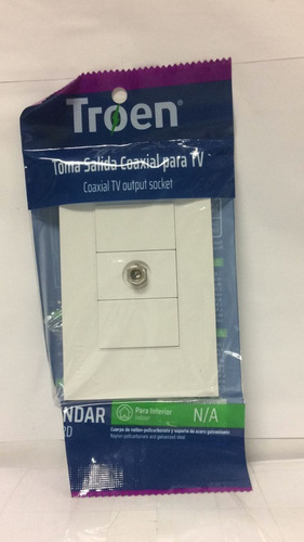 Toma P/antena Coaxial P/empotrar  Blanca  Troen