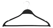 Comprar 100 Perchas De Plastico Negro Reforzadas Simil Madera Adulto