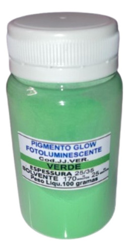 Pigmento Fotoluminescente Verde 100g Brilha No Escuro